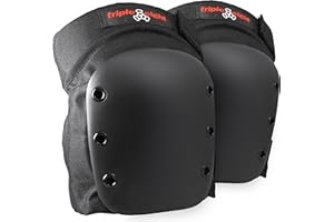 Triple Eight Street Knee Pads for Skateboarding and Roller Derby with Adjustable Straps (1 Pair)