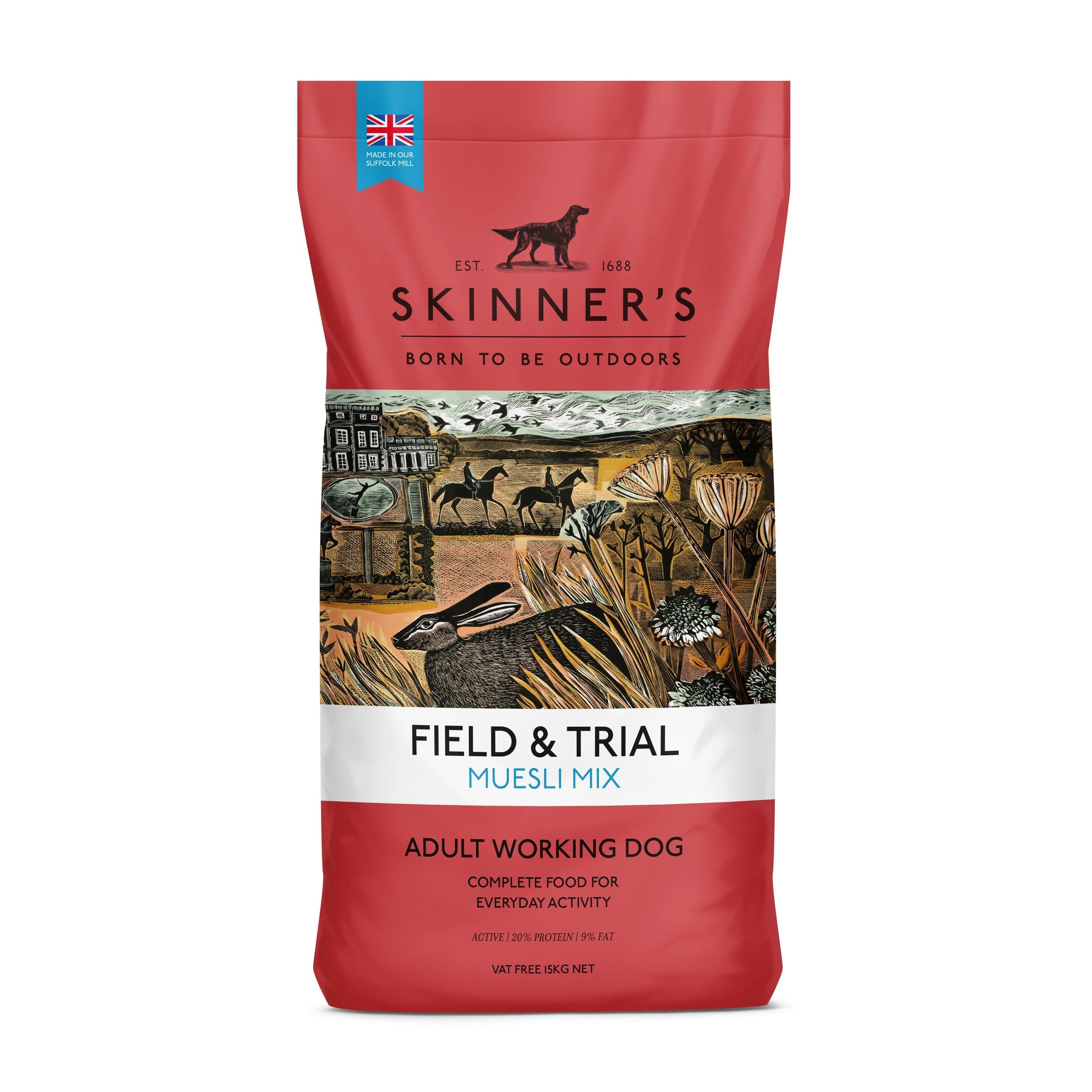 Skinner’s Field & Trial Muesli Mix – Complete Dry Adult Dog Food, For Fussy Eaters, Mixed Kibble for Variety, 15kg