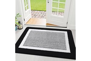 Kitinjoy Indoor Door Mat, Non-Slip Absorbent Mud Trapper Front Door Mats,Washable Durable Door Mats Indoor, Low-Profile Entry