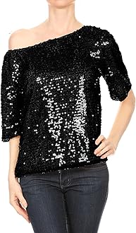 Black sequin tunic top Clearance