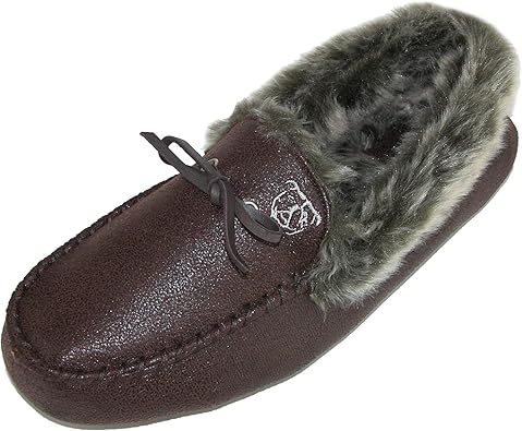 mens fur lined moccasin slippers