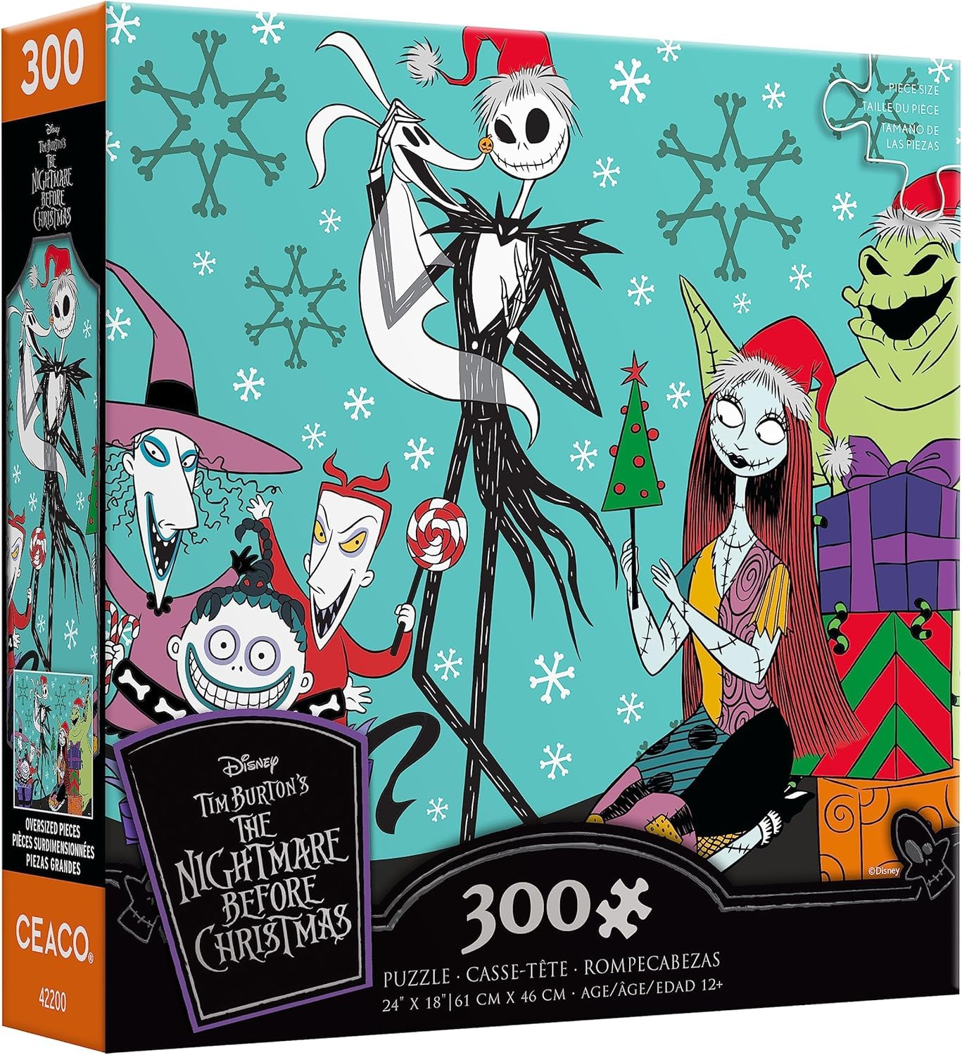 Photo 1 of **UNKNOWN IF ANY MISSING PIECES**Ceaco - Disney - Tim Burton's Nightmare Before Christmas - Christmas Party - 300 Oversized Piece Jigsaw Puzzle