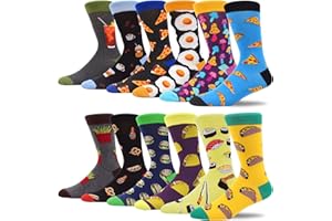 MAKABO Men's Fun Dress Casual Pattern Cotton Crew Socks - Size 9-11/10-13/13-15