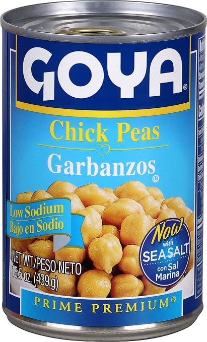 Goya prime premium chick peas garbanzos low sodium (041331123334)