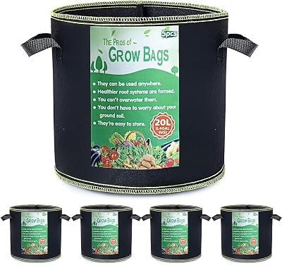 Growerz 20L Fabric Grow Pot - Durable Non-Woven PET Plant Container