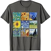 Van Gogh Paintings, Sunflowers, Starry Night T-Shirt
