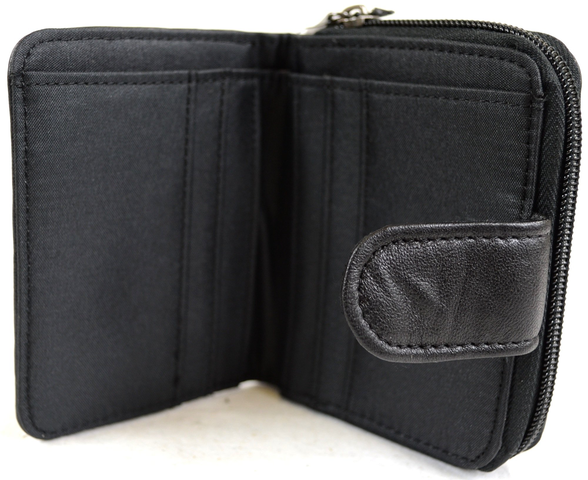Ladies Super Soft Nappa Leather Bi-Fold Purse with Zip Round Pocket