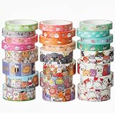 Mr. Pen- Cute Washi Tape Set - 24 Rolls Kawaii Animals Gold Foil Decorative | Masking Tape for Journaling, Scrapbooking, Kids DIY Crafts, Aesthetic Supplies, Planners, Bullet Journal
