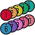 Crown Sporting Goods Hot Shot Training Markers - 7.5" Basketball Training Spots - Round Flat Number Dots for Youth & Adult Team Sports