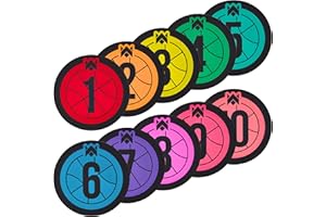 Crown Sporting Goods Hot Shot Training Markers - 7.5" Basketball Training Spots - Round Flat Number Dots for Youth & Adult Team Sports