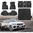 Custom for 2019-2024 2025 BMW X5 Floor Mats & Cargo Liner & Backrest Mats Set All Weather TPE for BMW X5 40i 50i 45e M M50i G05 Accessories (for X5 Full Set)