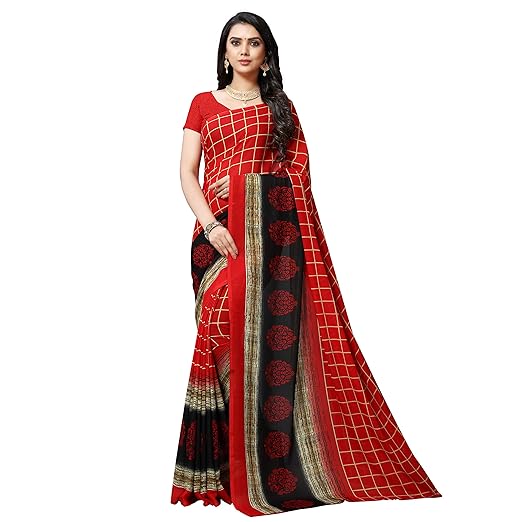 Kashvi sarees Georgette with Blouse Piece Saree (1530_Multicoloured_One Size)