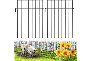 BILIBOMPA 10 Pack No Dig Animal Barrier Fence, 16.7in H x 10.8ft L, Garden Fence for Rabbits Dogs Rustproof Metal Decorative, Easy Install Outdoor Fences for Flower Beds and Yards