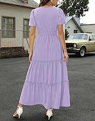 Zattcas Womens 2024 Long Summer Dress Casual Short