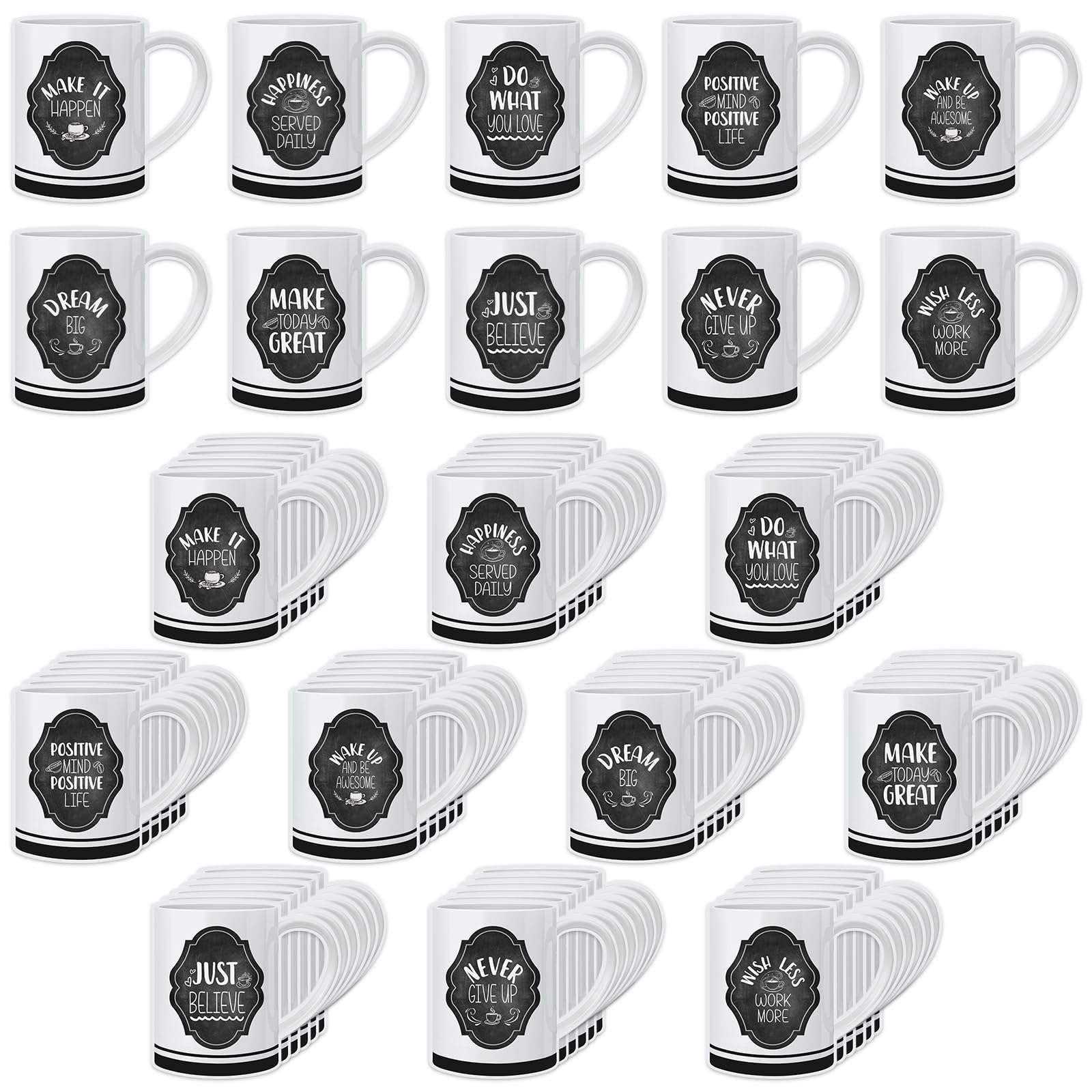 Photo 1 of Chuangdi 60 Pcs Large Bulletin Board Cutouts 6 Inch Colorful Paper Cutouts for Classroom Decor Die Cuts Name Tag Label for Teacher Student Back to School Craft Projects(Motivational Mug)