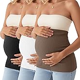 Oakgarden 3 Pack Maternity Belly Bands for Pregnant Women Stretch Ribbed Pregnancy Support Belt Pants Extender