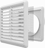 Kair White 150mm Louvred Wall Vent Grille with Flyscreen 183mm x 183mm