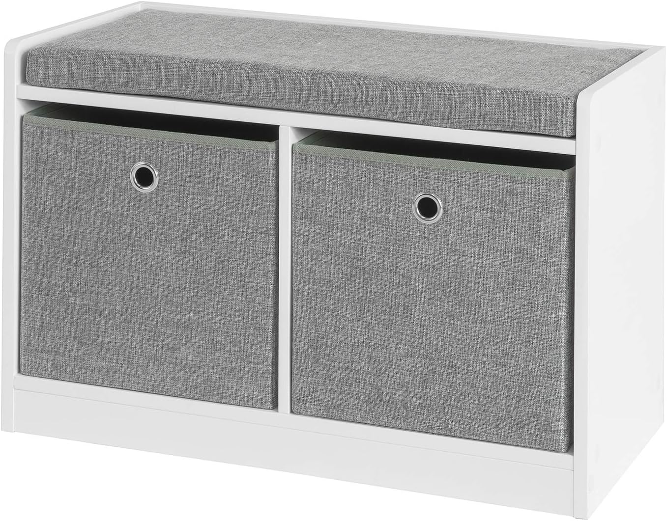 SoBuy FSR65-K-DG Sitzkommode Sitzbank mit Stauraum Schuhbank mit