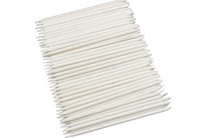 YOFAN 100-Count Double-Ended Nail Art Sticks - Natural Wood Cuticle Pusher & Nail Cleaner for Manicure & Pedicure