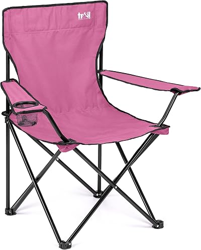 Trail Outdoor Leisure Trail Folding Camping Chair Pink 100kg Capacity