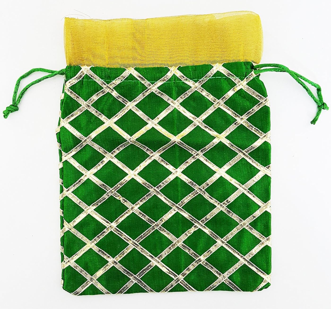 mehrunnisa green gota big size shagun potli pouch (bag1605)