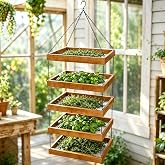 Tnstbiee 5 Tier Hanging Herb Drying Rack,Vertical Mesh Produce Dryer Screen | 15.7"x11.8" Drying Net For Herbs,Garlic,Onions &amp; Harvests. Compact For Kitchen &amp; Balcony,Essential Supply For Home Herbalist