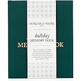 Holiday Memory Book - Linen Photo Scrapbook Album for Thanksgiving & More - Photo Journal Keepsake for Family Traditions (Emerald, 105 Pages)