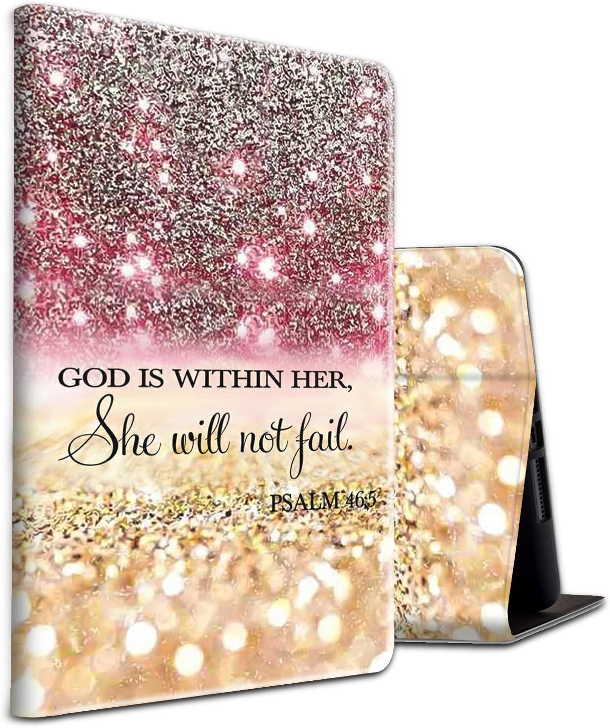 iPad 10.2 Case 2020/2019 Cases for 7th Gen,Skyfree Auto Wake/Sleep Protective Stand Cover with Adjustable Angles for iPad 7th Gen,Christian Bible Psalm 46:5