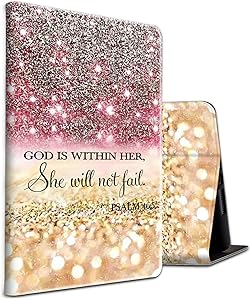 iPad 10.2 Case 2020/2019 Cases for 7th Gen,Skyfree Auto Wake/Sleep Protective Stand Cover with Adjustable Angles for iPad 7th Gen,Christian Bible Psalm 46:5