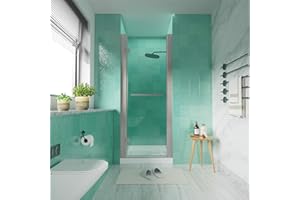 i-Homare Pivot Swing Glass Shower Door with 1/4 Inch (6mm) SGCC Clear Tempered Glass Door,Reversible Installation (Brushed Nickel, 28-30" W x 72" H)