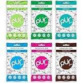 PUR 100% Xylitol Chewing Gum, Sugar &amp; Aspartame Free, Vegan + non GMO, White, 55 Count each(Variety Pack of 6)