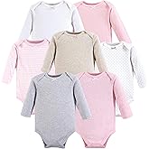 Hudson Baby Baby Girl's Cotton Long-Sleeve Bodysuits 7-Pack