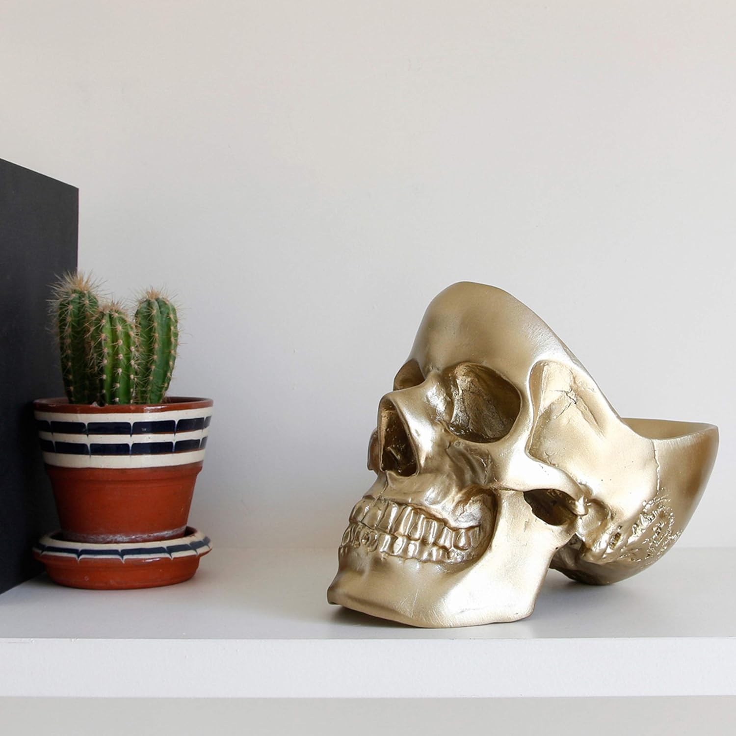 Suck UK | Skull Tidy Jewellery Organiser & Key Bowl | Goth Decor & Bedside Table Accessories Holder | Gothic Home Decor Accessories | Gothic Gifts | Skull Decor Trinket Tray | GOLD - Image 3