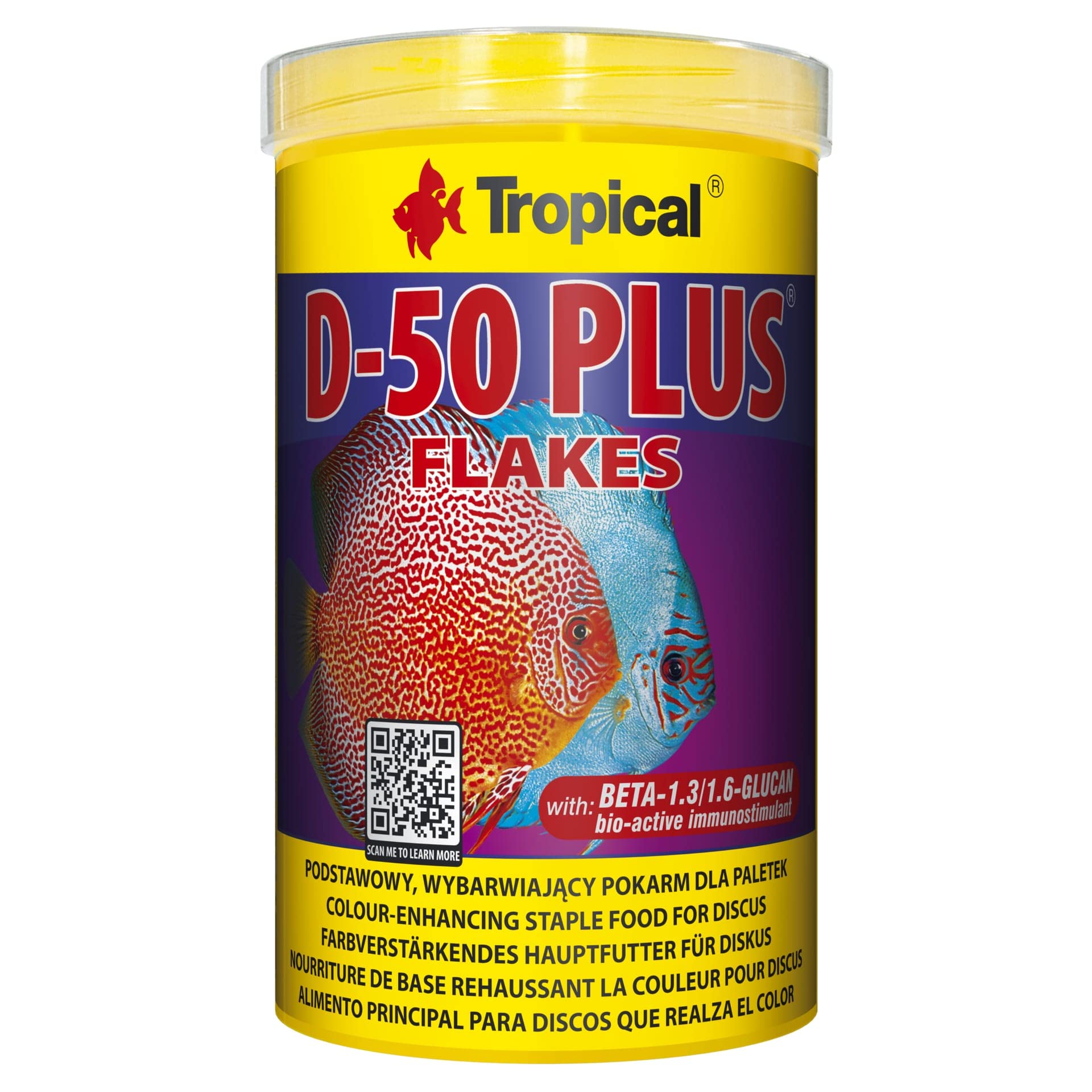 D-50 PLUS 1000ml / 200g - high-protein colour-enhancing flakes for discus and high-nutritional fish