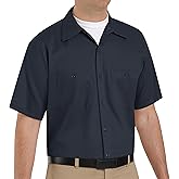 Red Kap Mens Short Sleeve Wrinkle-Resistant Cotton Work Shirt