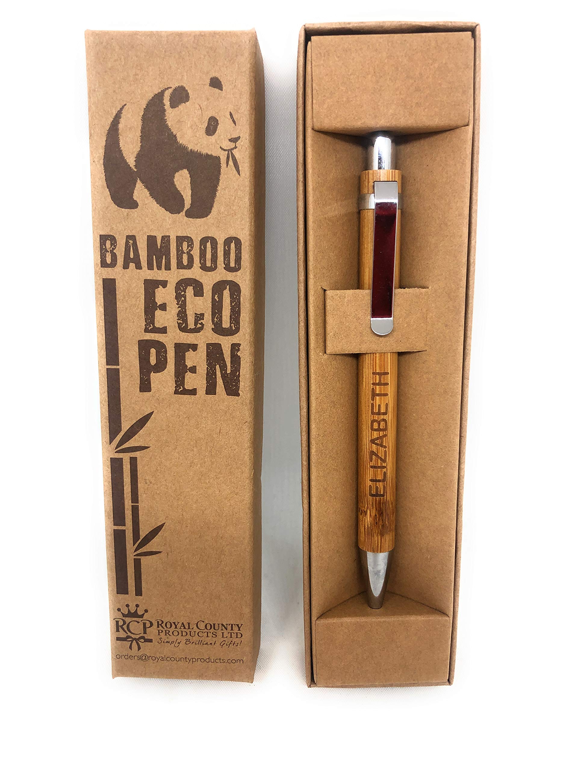 Royal County Personalised Bamboo Pens - Eco Friendly - Elizabeth