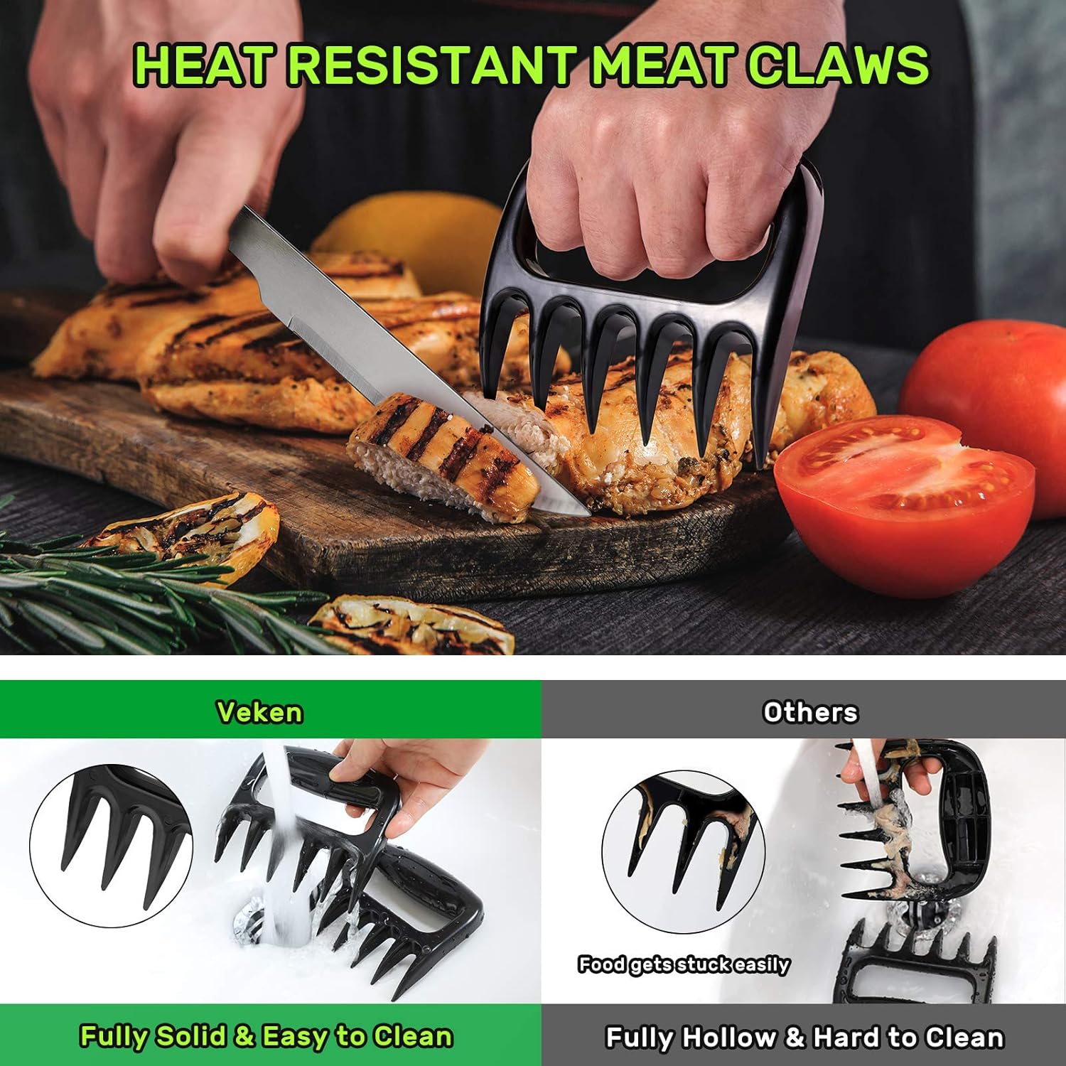Veken BBQ Grill Accessories, Stainless Steel BBQ Tools Set for Men & Women Grilling Utensils Accessories with Storage Apron Gift Kit for Barbecue Indoor/Outdoor : Garden & Outdoor