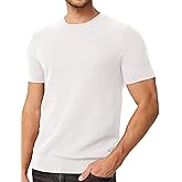 Dokotoo Men Mens 100% Cotton T-Shirts Casual Short Sleeve Crewneck Knit Shirts Summer Waffle Solid Knitted Pullover Sweater