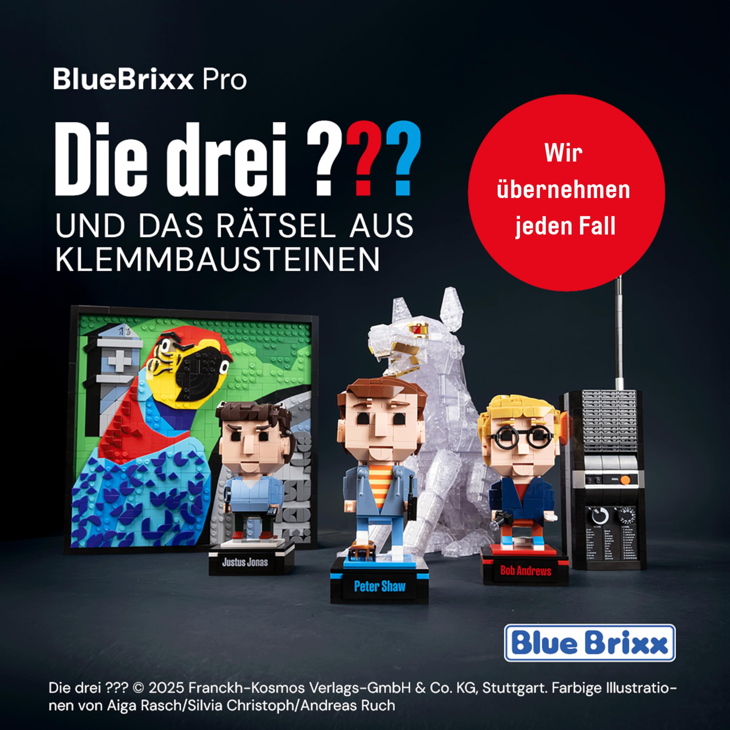 BlueBrixx Pro 108501 – Die DREI ???: 3D Bild: Der Karpatenhund aus Klemmbausteinen mit 712 Bauelementen 6