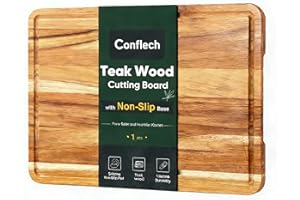 Teak Wood Cutting Board Wooden Chopping Board Bamboo 17inch Non Toxic Non Slip Teak Cutting Board for Kitchen 02