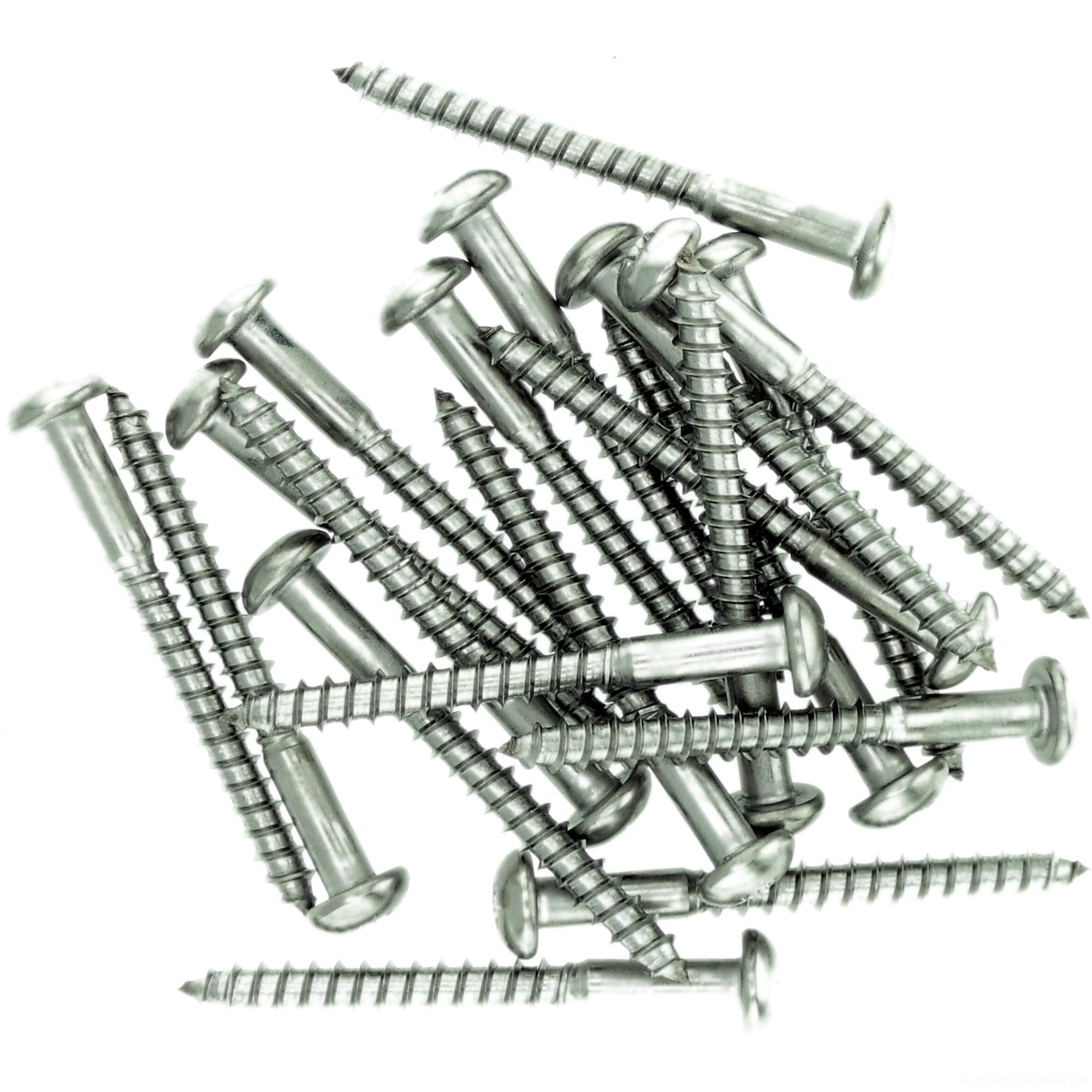 No.9 x 1.38 (4.5mm x 35mm) Pozi Pan Wood Screw - Stainless Steel (A2) (Pack of 20)