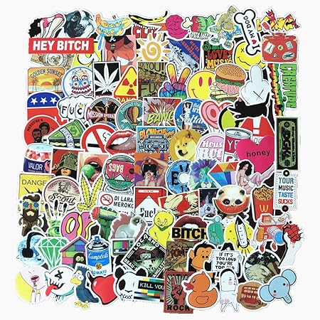 Amazon ジャション ステッカー シール 100枚ステッカーセット ステッカー 防水 ステッカー ブランド スーツケースステッカー お気に入りのスーツケース ギター 車 バイク 自転車 ヘルメット パソコン 携帯 ノート シール ステッカー おもちゃ