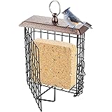 iBorn Suet Feeder Suet Bird Feeders for Outside Hanging,Squirrel Proof Suet Cakes Bird Feeder for Wild Birds,Metal Brown(Pack