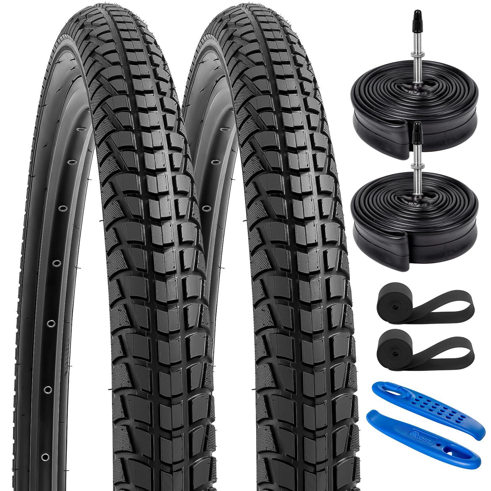 Photo 1 of YUNSCM 2-PCS 27.5" Bike Tires 27.5x1.95/53-584 and 27.5" Bike Tubes Presta Valve with 2 Rim Strips Compatible with 27.5 x 1.95 27.5x2.0 Bike Bicycle Tires and Tubes (Y-919)
