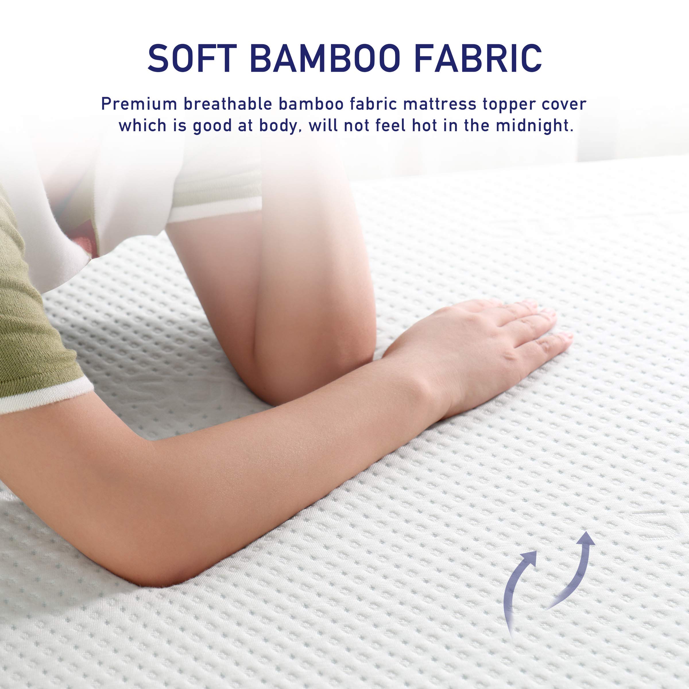 Subrtex 3 inches GelInfused Memory Foam Bed Mattress Topper High