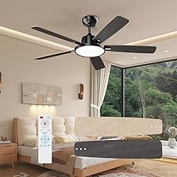 TALOYA 52 Inch Black Walnut Ceiling Fans with