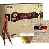 SAMSIDAE Korean Panax Red Ginseng Instant Tea, Box of 50 Sachets, Improves Blood Circulation, Intellectual Performances and Memory, stimulates Energy