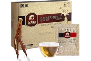 SAMSIDAE Korean Panax Red Ginseng Instant Tea, Box of 50 Sachets, Improves Blood Circulation, Intellectual Performances and Memory, stimulates Energy