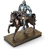 HDMbigmi King's Guard Cavalry Warrior Leader Swordsman Armor Knight Statue Ornament as Gift for Office and Home (Blue)