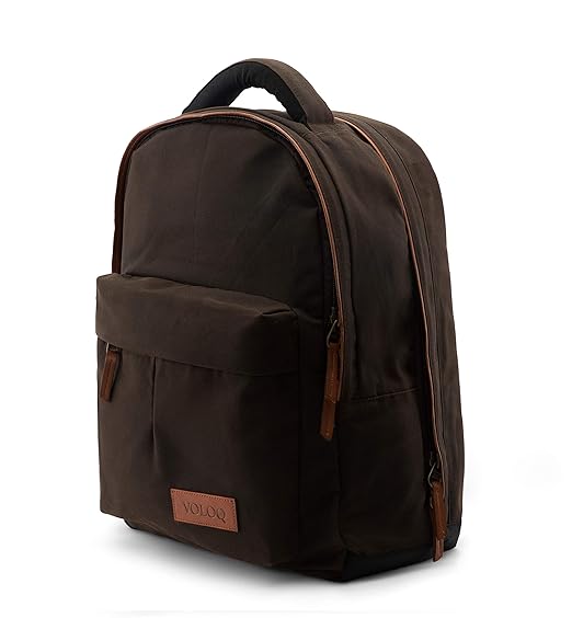 VOLOQ Rimo Casual Travel Laptop IT Backpack for Men Canvas & Vegan Leather 20 LTR